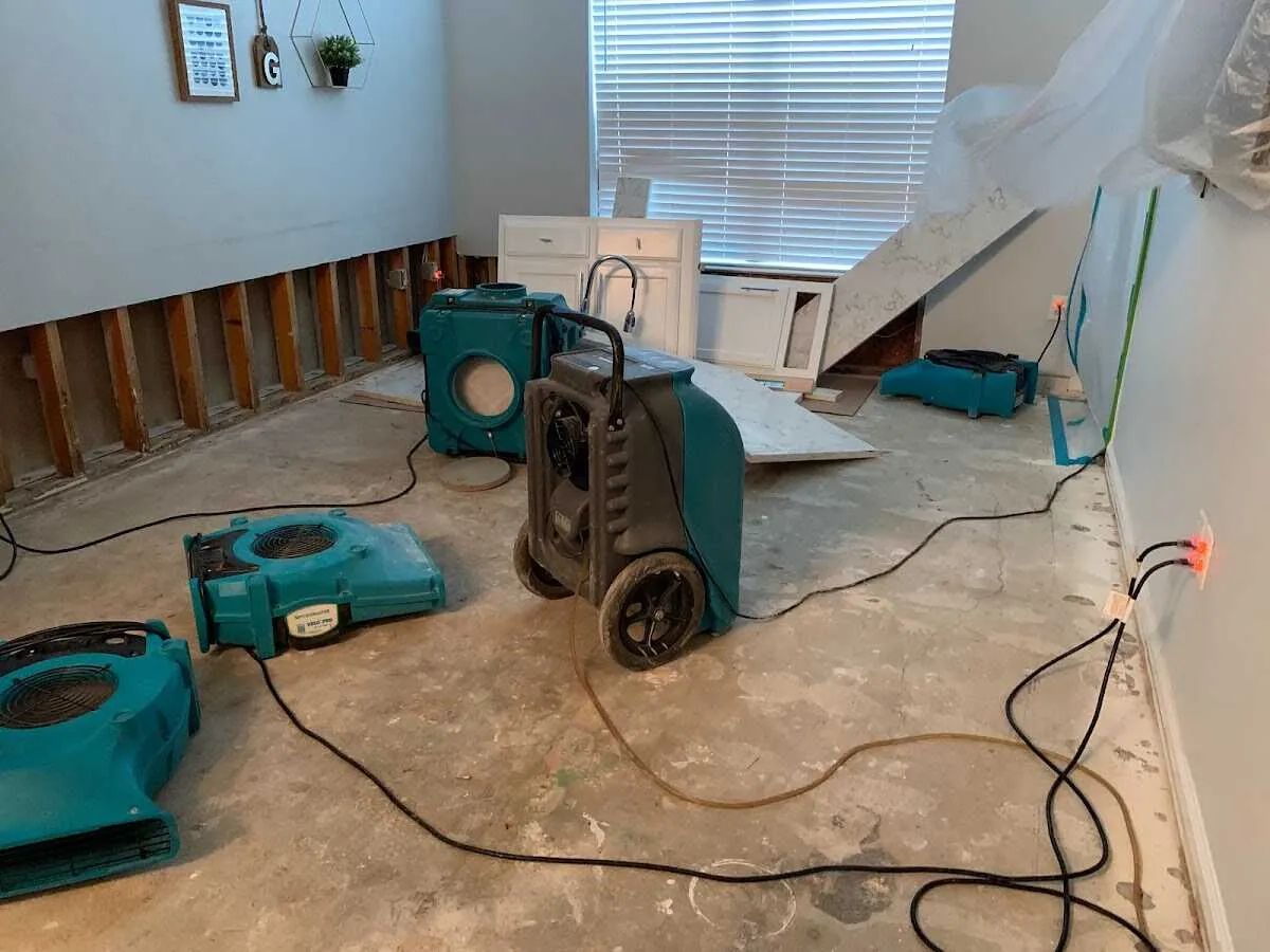 Dehumidifier in flood-cut room for Water Extraction & Removal in San Mateo